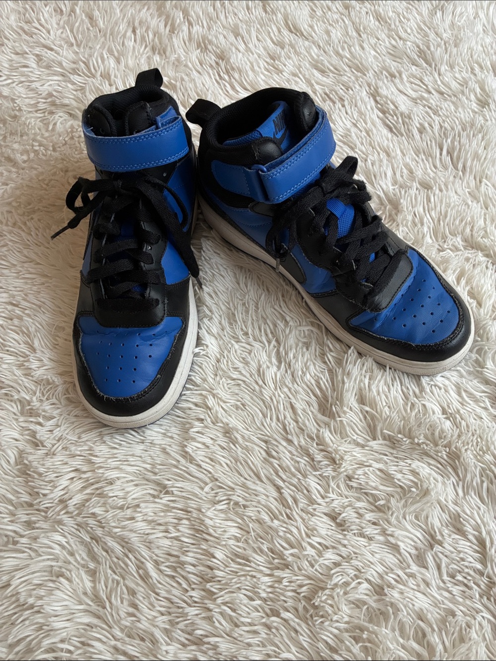 Nike Kids High-Top Sneakers in Blue and Black